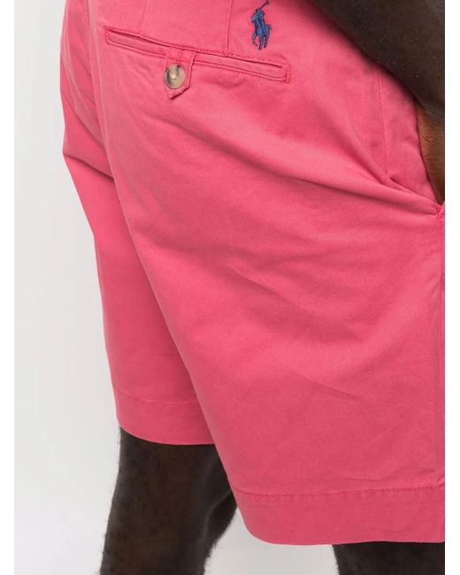 Polo Ralph Lauren Pink Stretch Cotton Chino Shorts for men