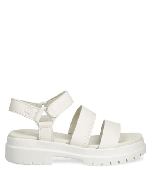 Timberland White Platform Strap Sandals