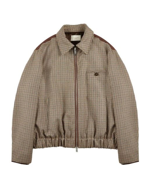 Montedoro Brown Primo Check Bomber Jacket