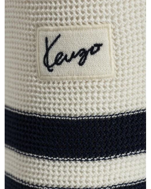 KENZO White Stripe-Trim Decorative-Weave Shorts for men