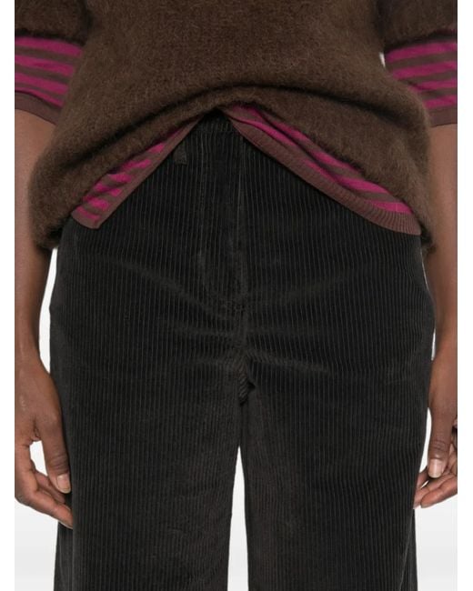 Momoní Black Corduroy Wide-Leg Trousers