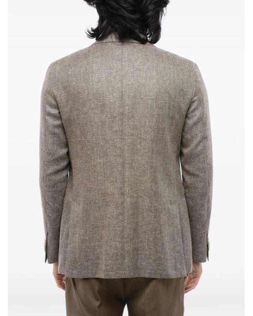 Corneliani Gray Single-Breasted Flap-Pocket Blazer for men