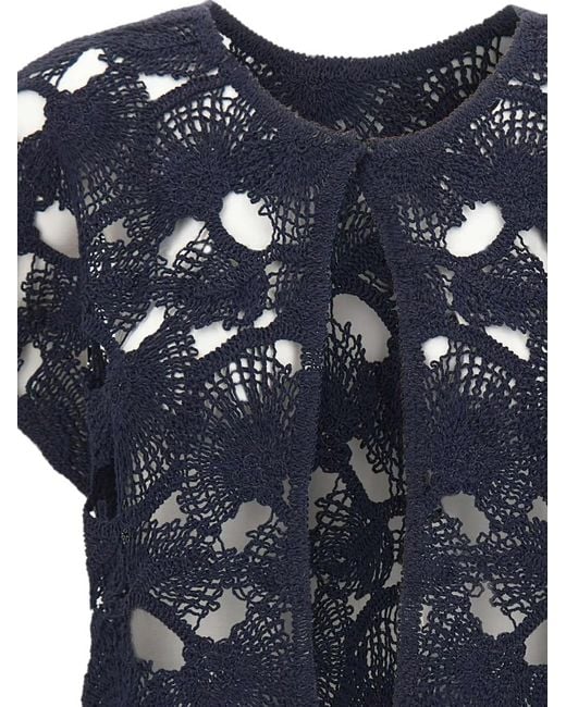 Kangra Blue Short-Sleeve Cardigan