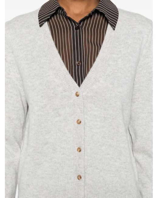 Vince Gray V-Neck Button Cardigan