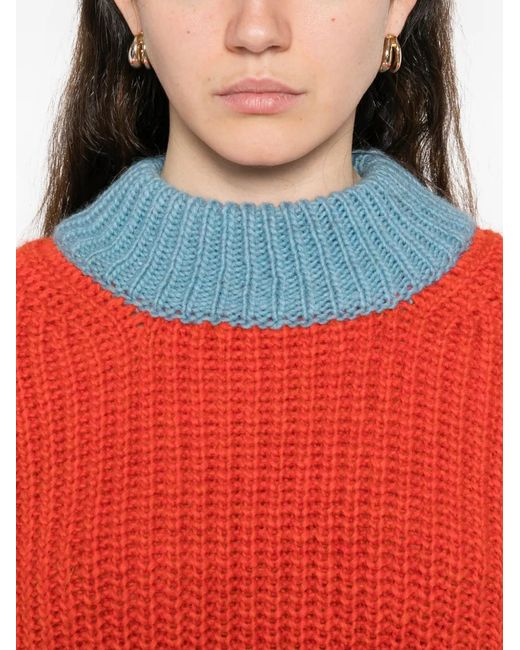Essentiel Antwerp Red Colour-Block Sweater