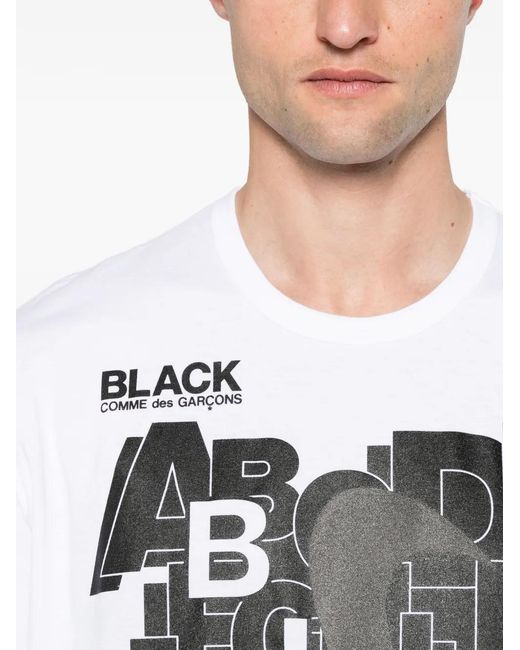 COMME DES GARÇON BLACK White Short-Sleeve Polo Shirt