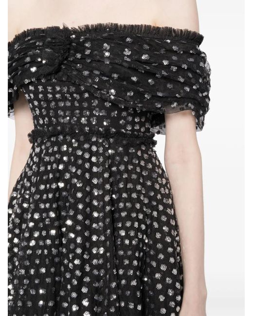 Needle & Thread Black Schulterfreies Grace Gloss Minikleid