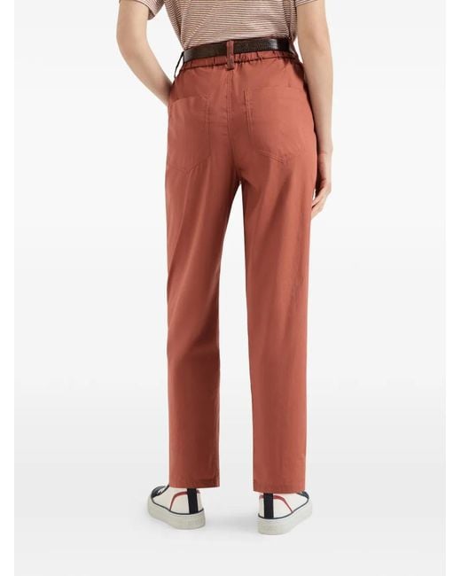 Brunello Cucinelli Red Five-Pocket Trousers