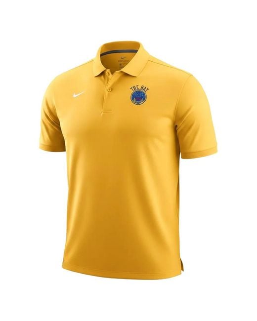 Nike Yellow Golden State Warriors Polo Shirt for men