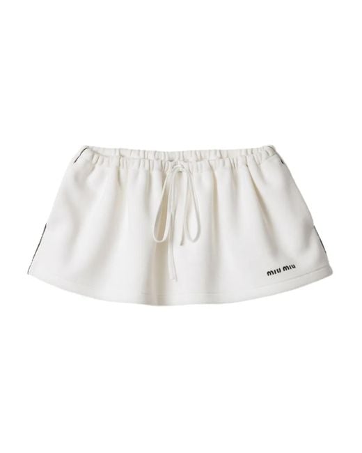 Miu Miu レディース ホワイト ミニスカート