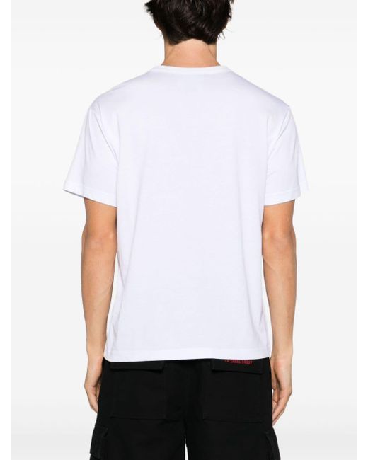 Versace White Logo-print Cotton T-shirt for men