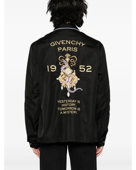 Givenchy Black Jacket With Chandelier And Snake Embroideries for men