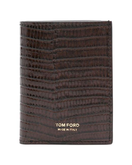 Tom Ford Black Bi-fold Leather Cardholder for men