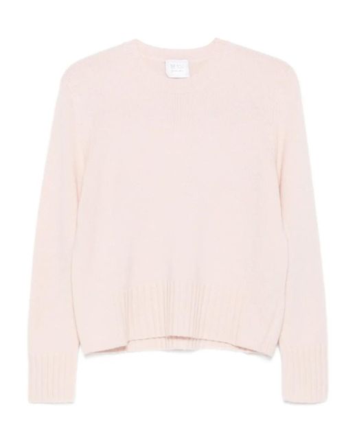 Be You Geribbelde Trui Met Ronde Hals in het Pink