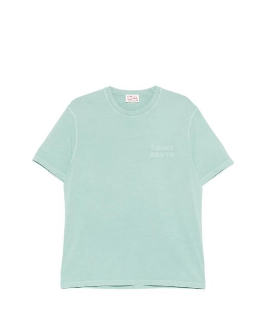 Mc2 Saint Barth Blue Portofino Logo-Patch T-Shirt for men
