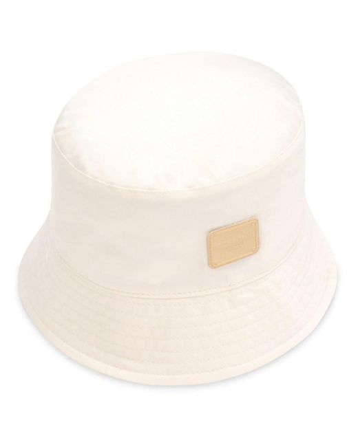 Dolce & Gabbana Natural Drill Logo-appliqué Bucket Hat for men