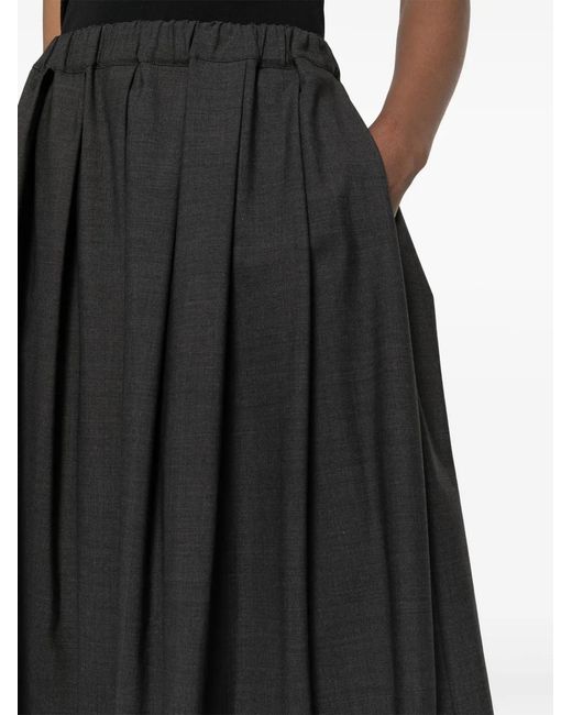 Fabiana Filippi Black Pleated Midi Skirt Skirts