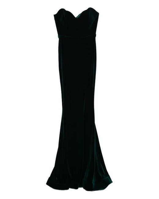 Cristallini Black Enya Sweetheart Velvet Maxi Dress