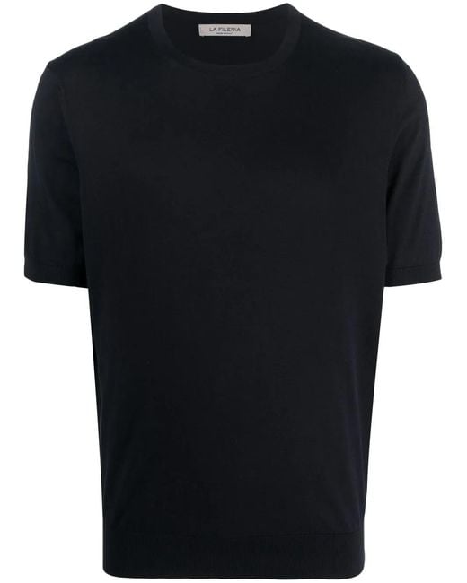 Fileria Black Short-Sleeved Cotton Jumper for men