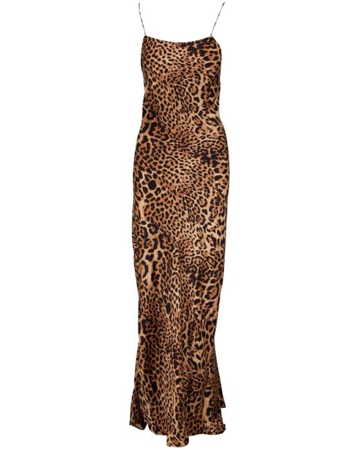 Nili Lotan Brown Animal-print Maxi Dress