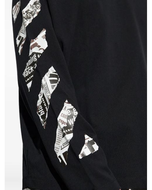 Off-White c/o Virgil Abloh Blue Long-Sleeved Graphic T-Shirt for men