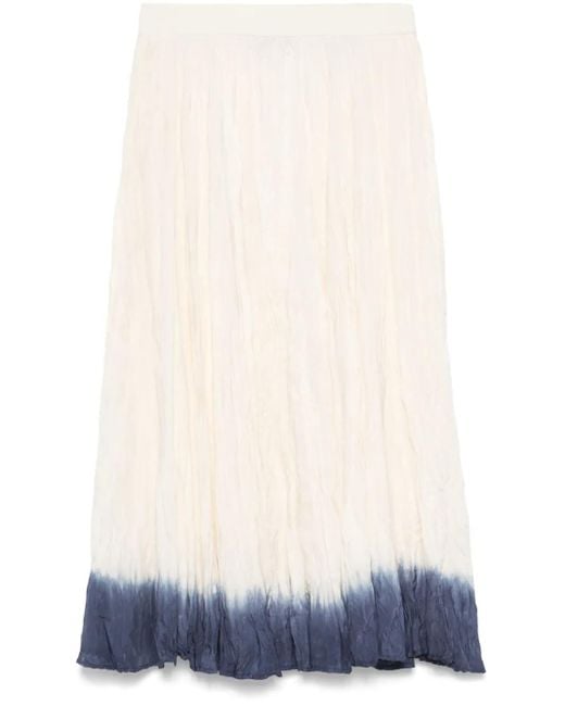 Joseph White Crinkled Midi Skirt