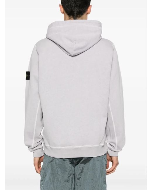 Stone Island Hoodie Met Compass-Logopatch in het Gray voor heren