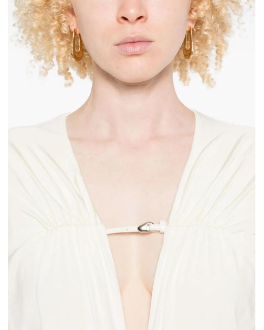 Paris Georgia White Langärmeliges Filomena Wickelkleid