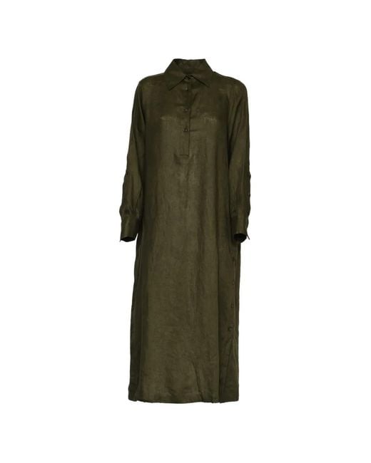 Robert Friedman Green Button-Up Maxi Dress