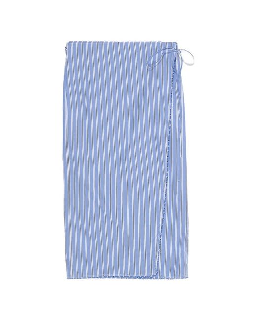 Bimba Y Lola Blue Straight Striped Sarong Skirt