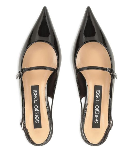 Sergio Rossi Black Leather Ballet Flats