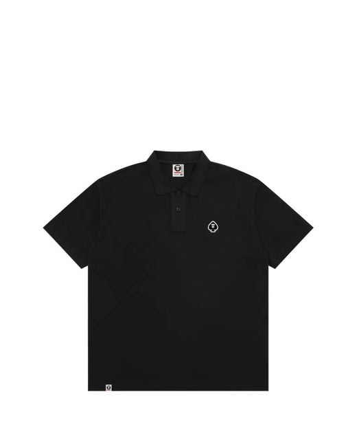Aape By A Bathing Ape Black Logo-Detail Polo Shirt for men