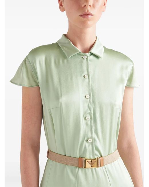 Prada Green Gradient-Effect Midi Dress