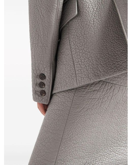 Prada Gray Nappa-leather Midi Skirt