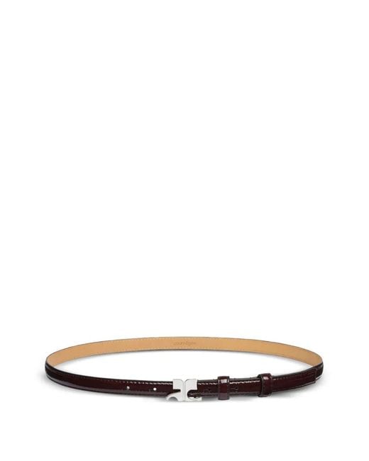 Courreges White Ac-Buckle Leather Belt