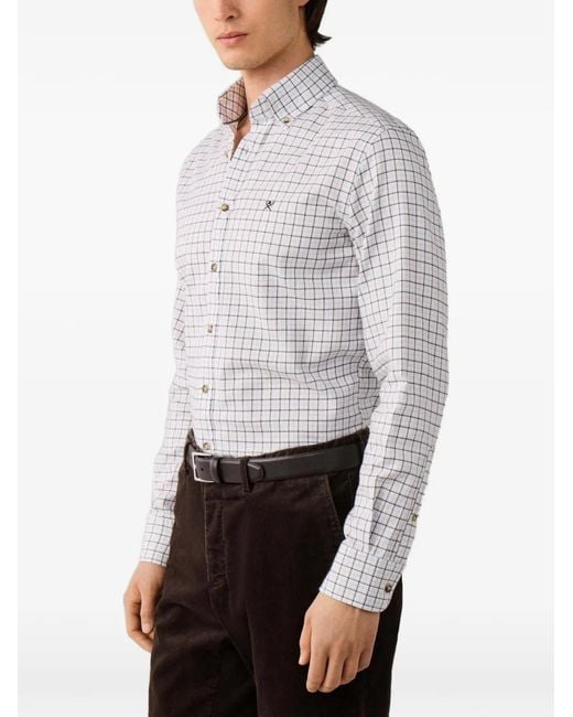 Camicia A Quadri di Hackett in White da Uomo