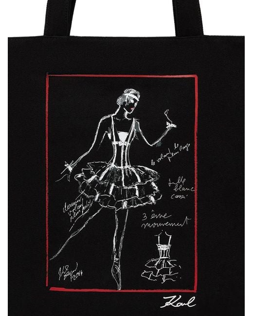 Karl Lagerfeld Black Sac Cabas K/Ballet À Imprimé Graphique