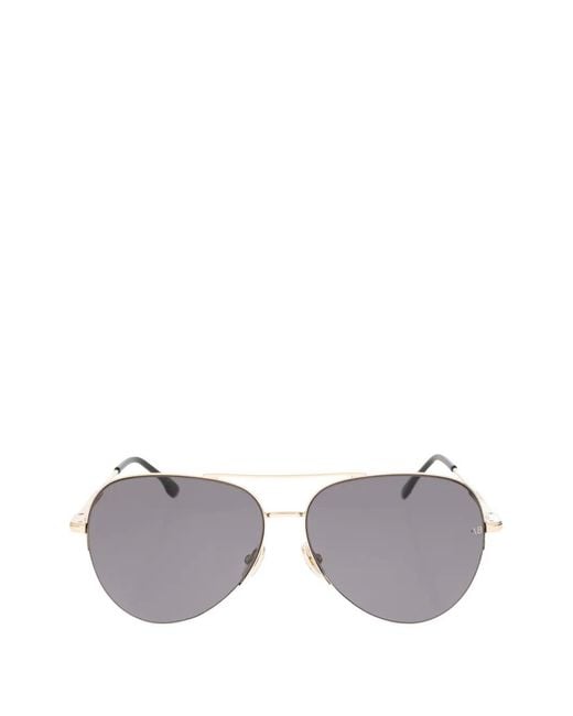 Victoria Beckham Metallic Lunettes De Soleil À Monture Pilote