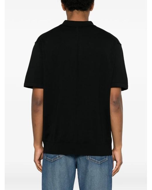 Calvin Klein Black Short-Sleeve Logo-Embroidered Polo Shirt for men