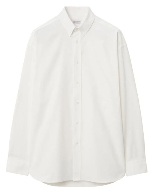 Polo Con Ricamo Equestrian Knight di Burberry in White da Uomo