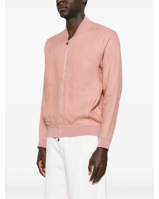 Kiton Pink Zip-Fastening Bomber Jacket for men