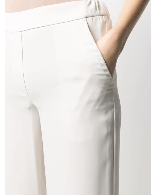 P.A.R.O.S.H. White Wide-Leg Pants With Smooth Front