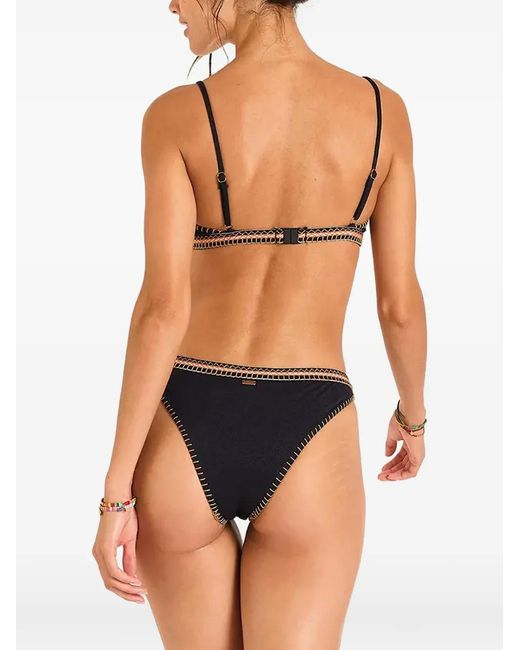 Banana Moon Black Melio Santany Embroidered Cutout Bikini