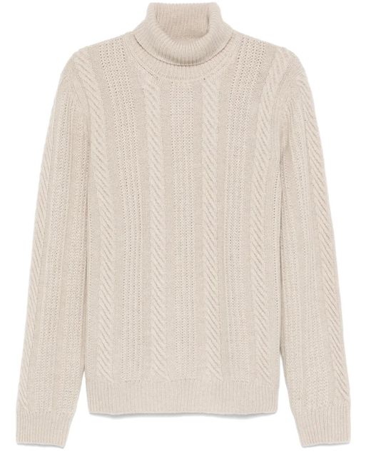 Maglione A Collo Alto di Corneliani in White da Uomo