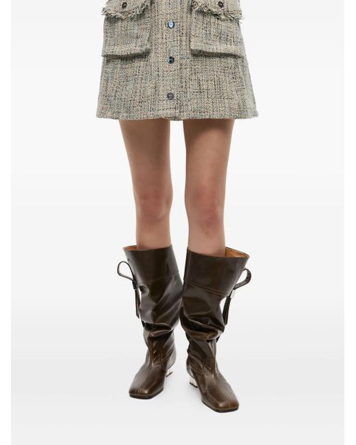 Ganni Brown Dark Knee-High Boots