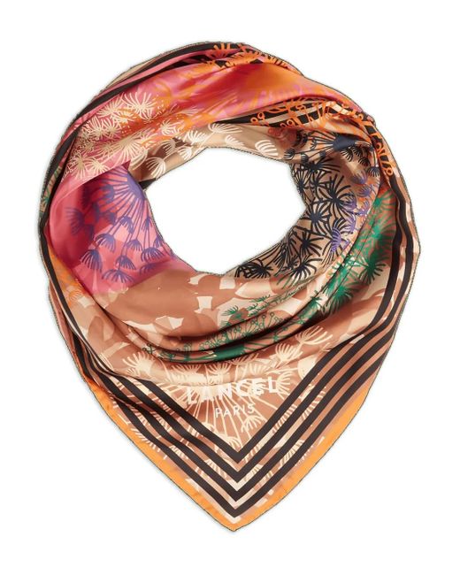 Lancel Pink Écharpe À Motif Quadri Feux D'Artifice