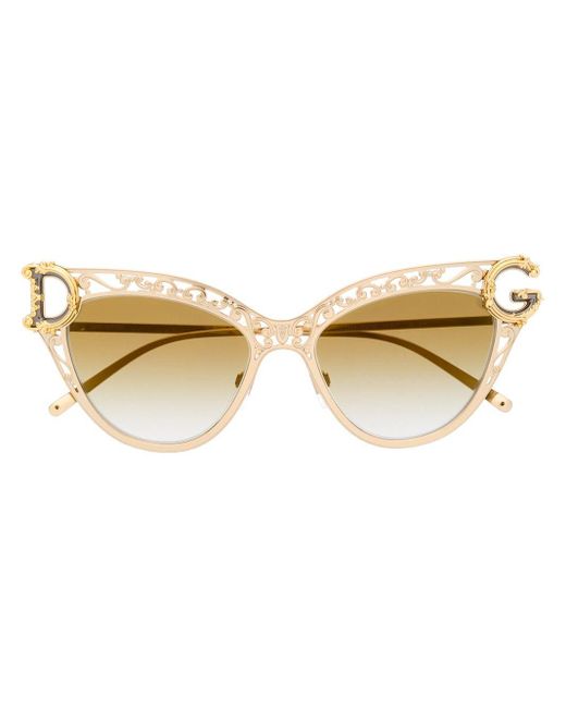 Dolce & Gabbana Metallic Devotion Cat Eye-frame Sunglasses