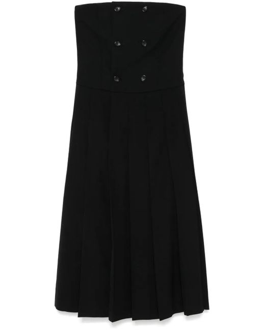 Comme des Garçons Geplooide Midi-Jurk in het Black
