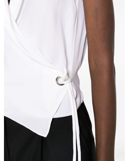Blusa drappeggiata di Giorgio Armani in White