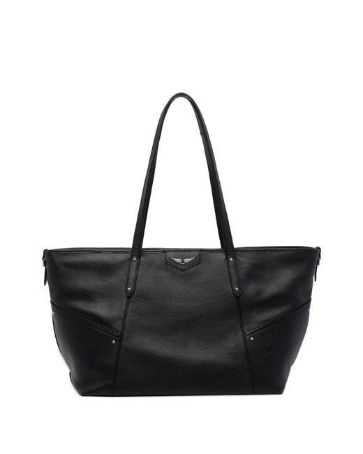 Zadig & Voltaire Black Z Zip External Pocket Shopping Bag